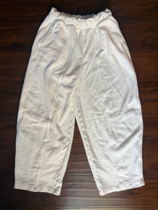 aerie Pants - Aerie white French terry barrel sweats size XS